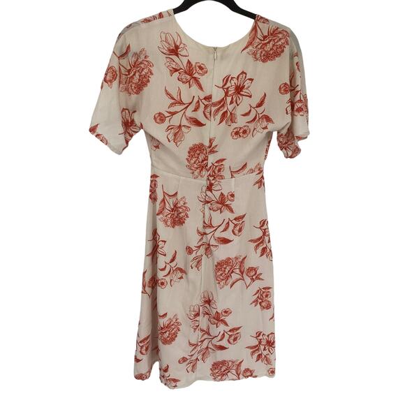 Show po Australia Size 2 Extra small brown Floral v-neck short sleeve mini dress - Picture 2 of 3